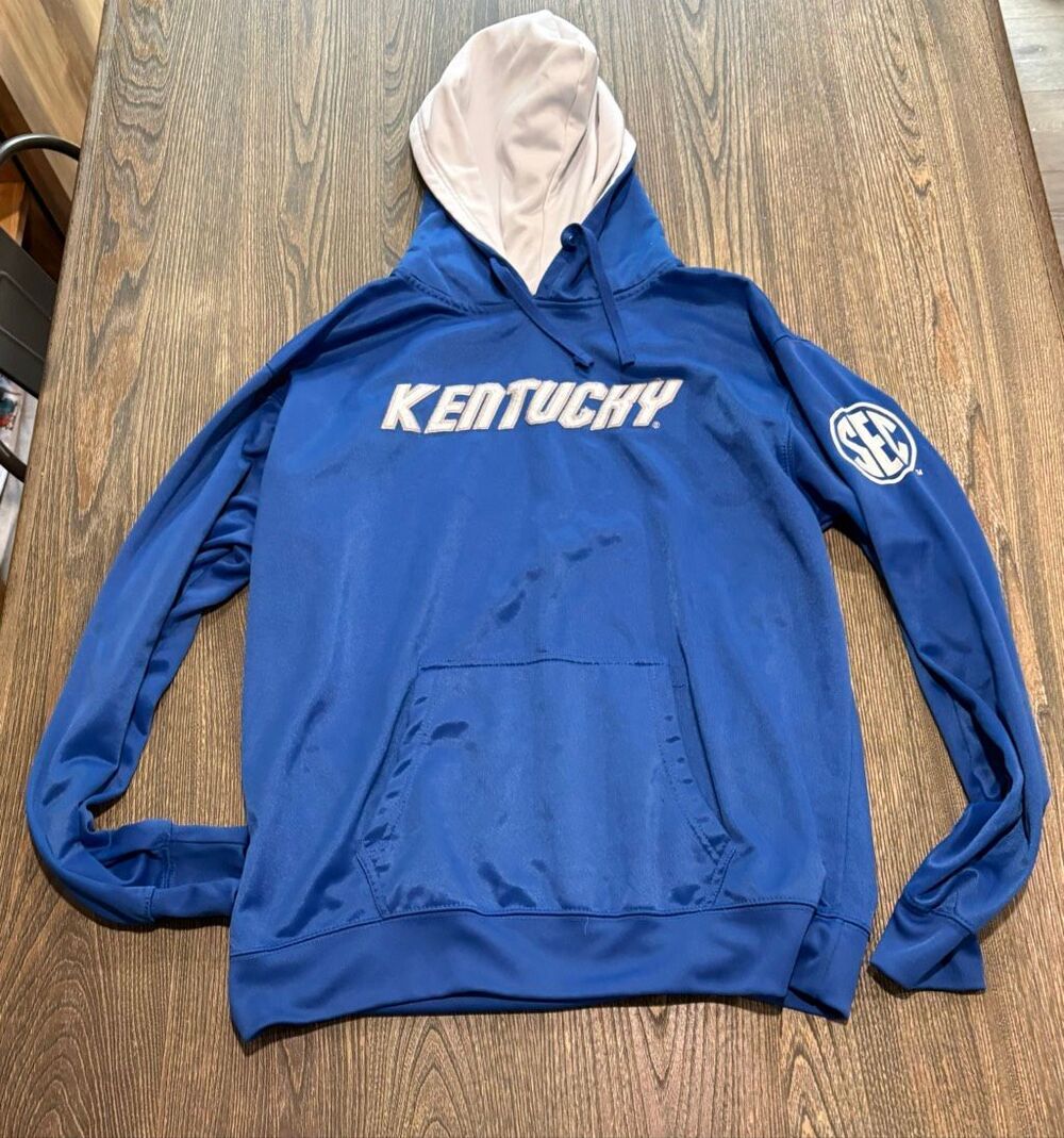 Blue 84 Mens Hoodie Sweatshirt Kentucky Wildcats SEC Logo Royal Blue Size XL